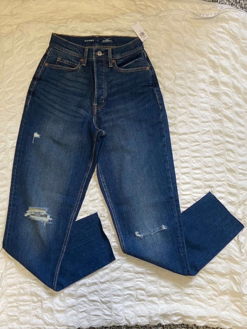 NWT Old Navy Straight Jeans - Size 4 Tall (extra high rise, curvy)
